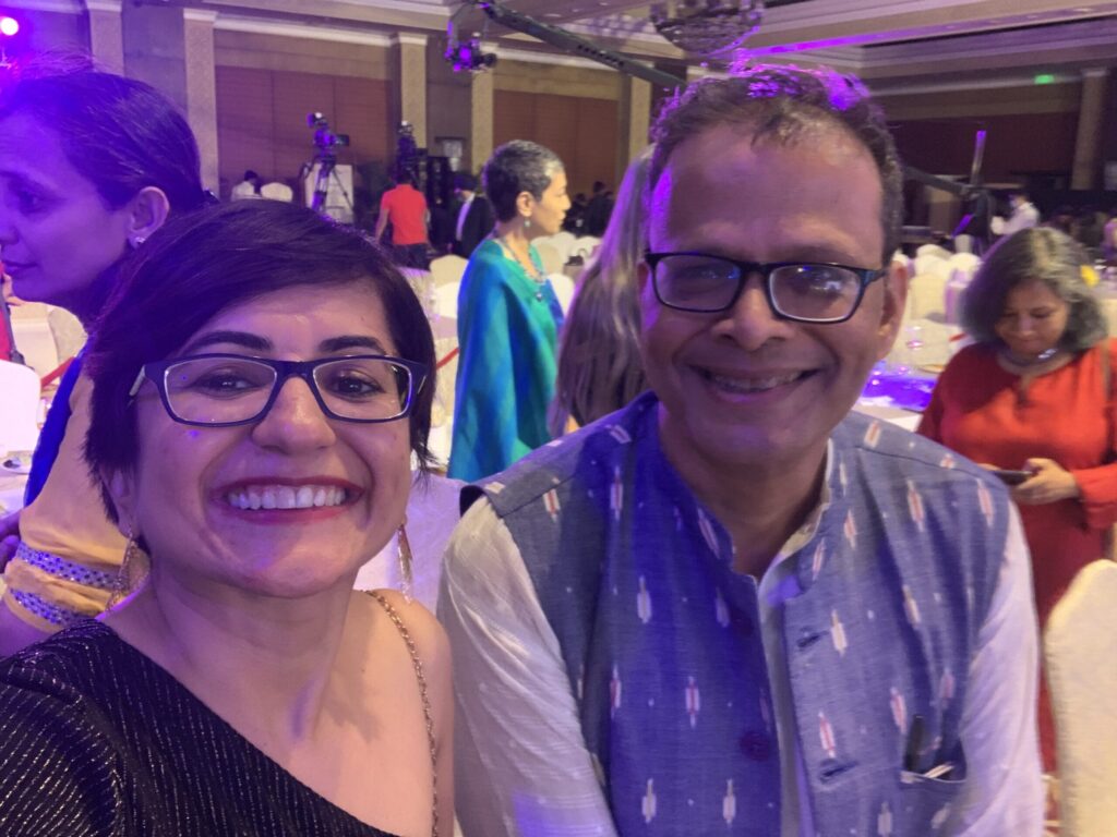 Shweta Taneja and Jerry Pintoat the AutHer Awards 2022